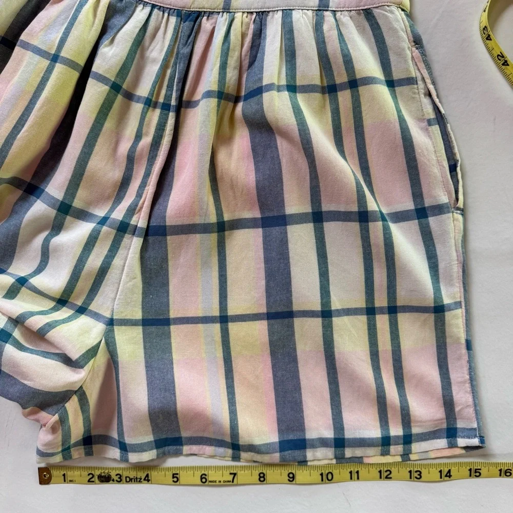 NWT Plaid Sleeveless Lined True Craft Romper with Pockets (M) - Picture 14 of 17
